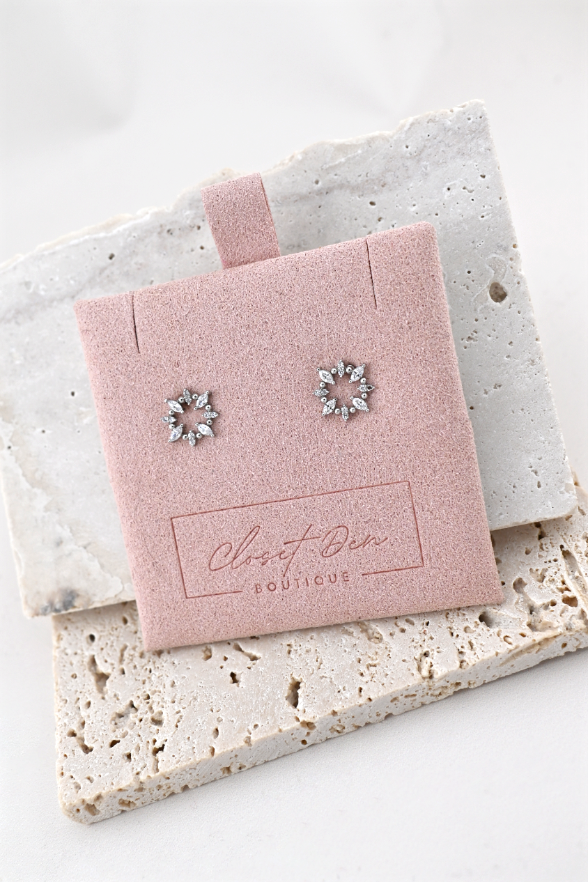Modern Pavé Sunshine Stud Earrings