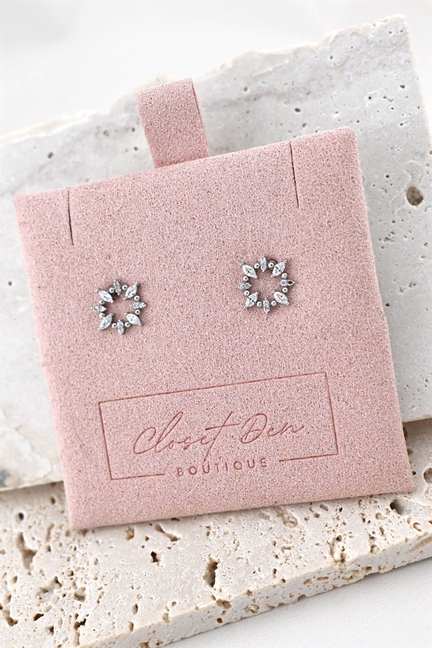 Modern Pavé Sunshine Stud Earrings