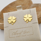 Lucky Gold Clover Stud Earrings