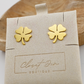 Lucky Gold Clover Stud Earrings
