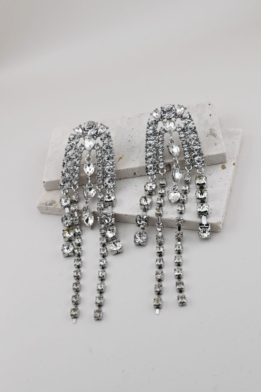 Mixed Stone Waterfall Earrings