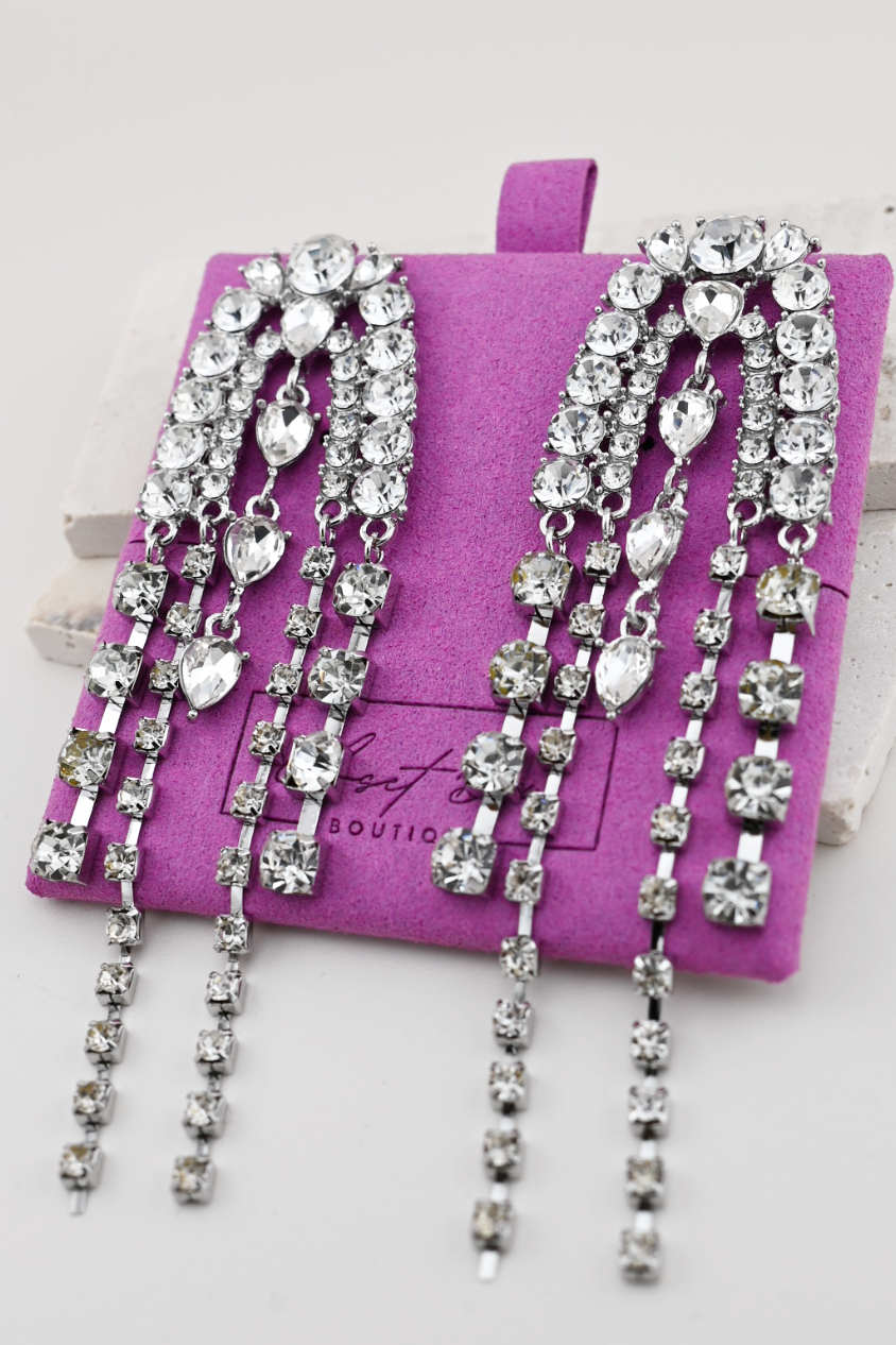 Mixed Stone Waterfall Earrings