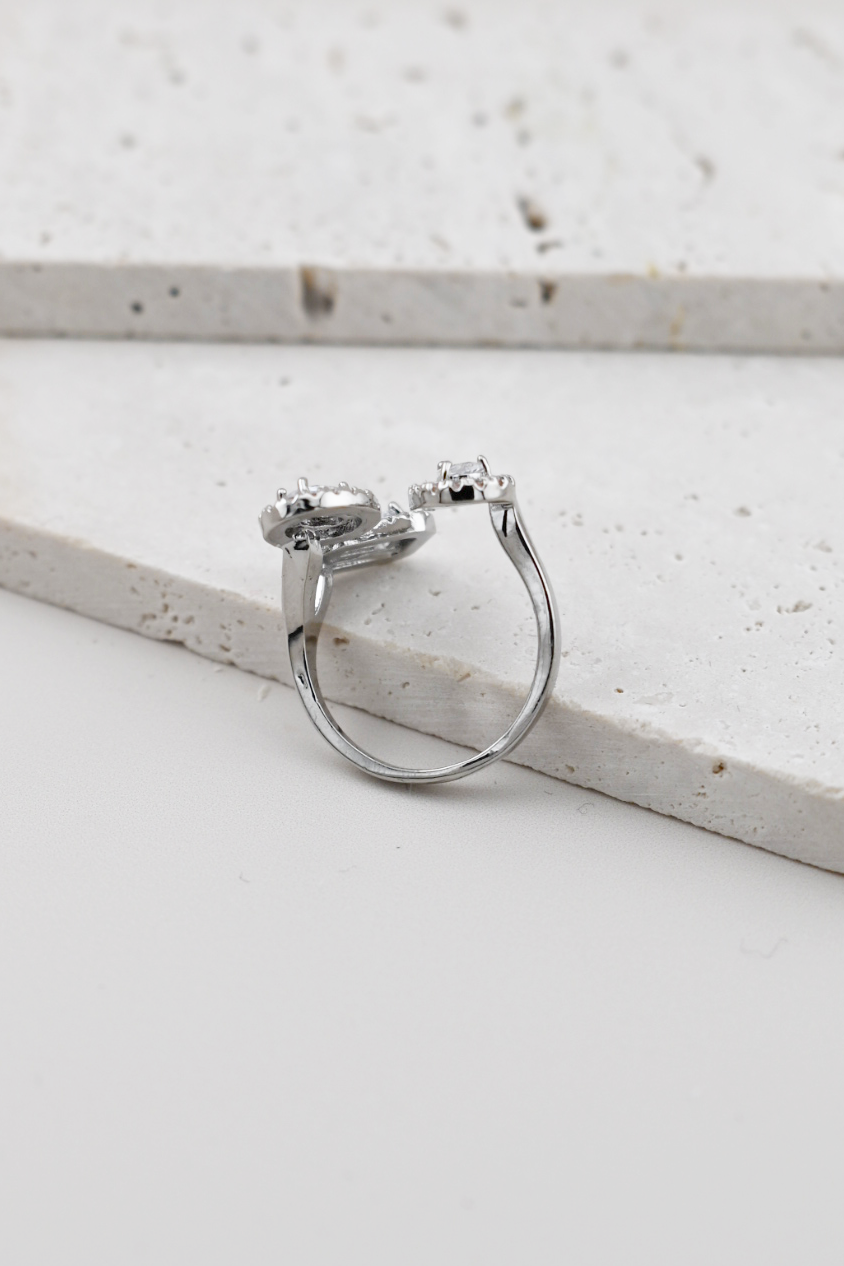 Multi Stone Halo Adjustable Ring