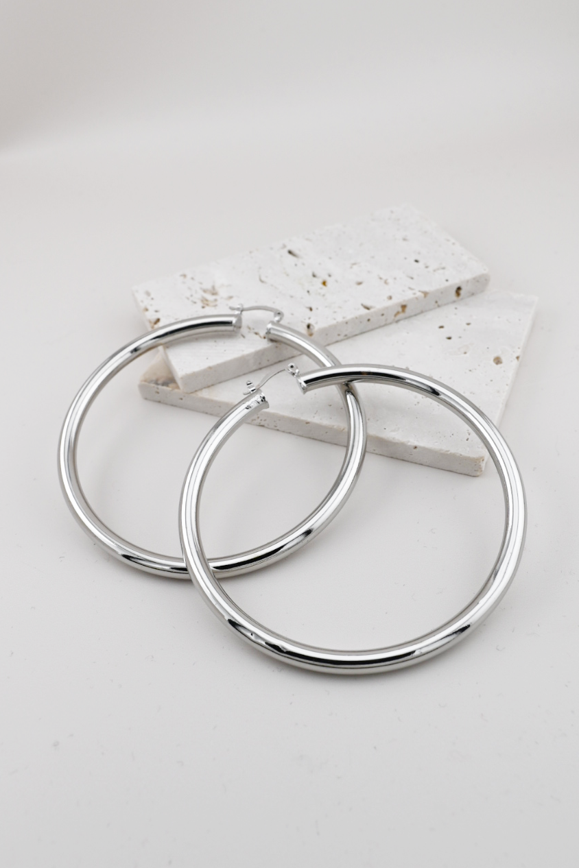 Statement Silver Hoops