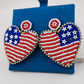 Heart American Flag Earrings