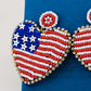 Heart American Flag Earrings