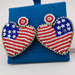 Heart American Flag Earrings