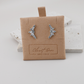Silver Cluster Stone Stud Earrings