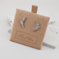 Silver Cluster Stone Stud Earrings
