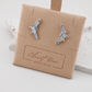 Silver Cluster Stone Stud Earrings