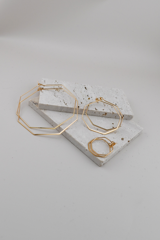 Octagon Trio Hoop Earring Set