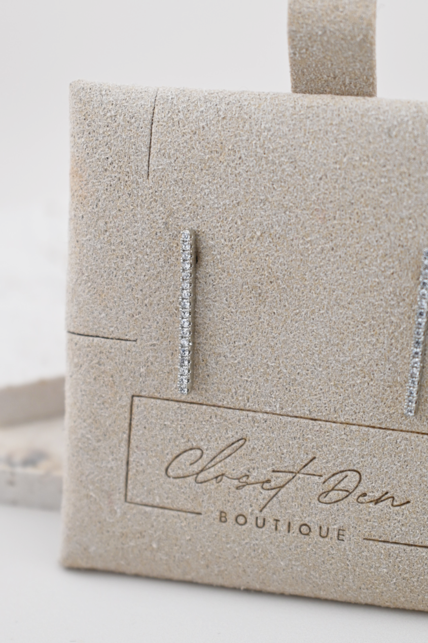 Madison Dainty Rhinestone Bar Earrings