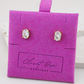 Gold Oval Stud Earrings