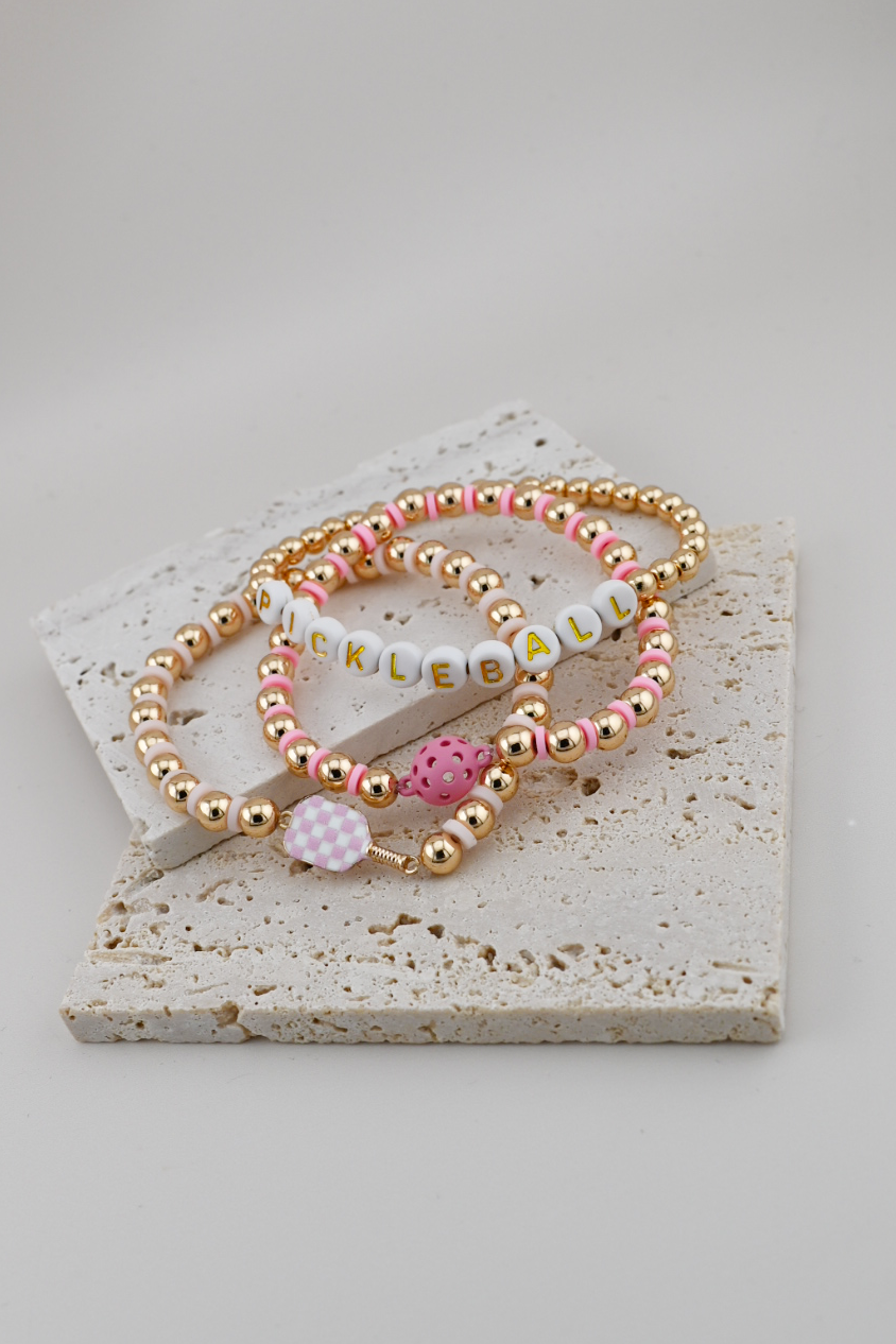 Pickle Ball Stacked Bracelets