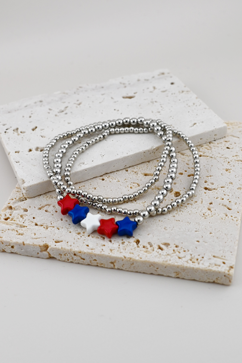 Silver Star Stretch Bracelets
