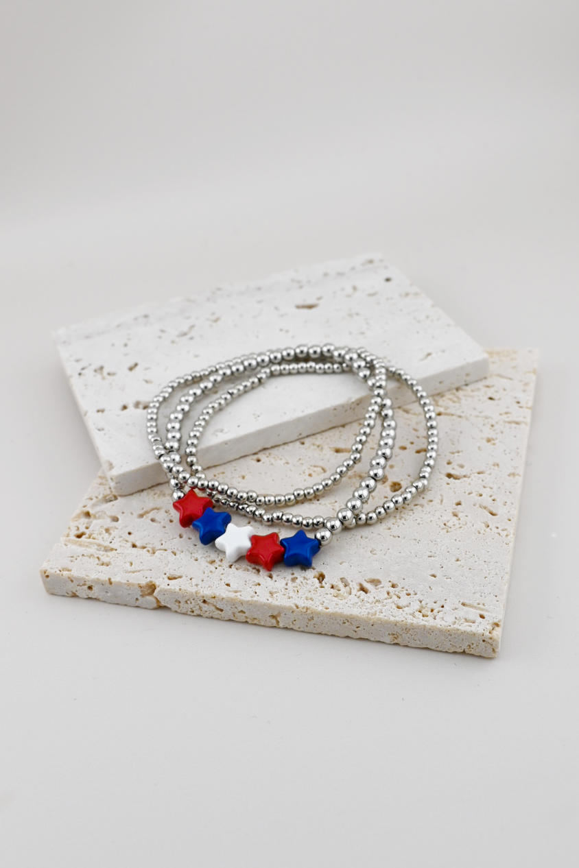 Silver Star Stretch Bracelets