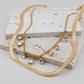 Rhinestone Herringbone Layered Necklace