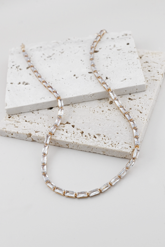 Dainty Baguette Stone Necklace