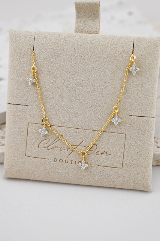 Gold Clover Charm Necklace