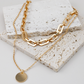 Mixed Chain Coin Pendant Necklace