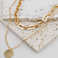 Mixed Chain Coin Pendant Necklace