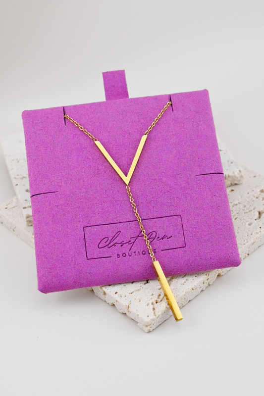 Modern V Drop Necklace