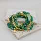 Dark Green & 18K Gold Plated Lucky Bracelet Set – St. Patty’s Edition
