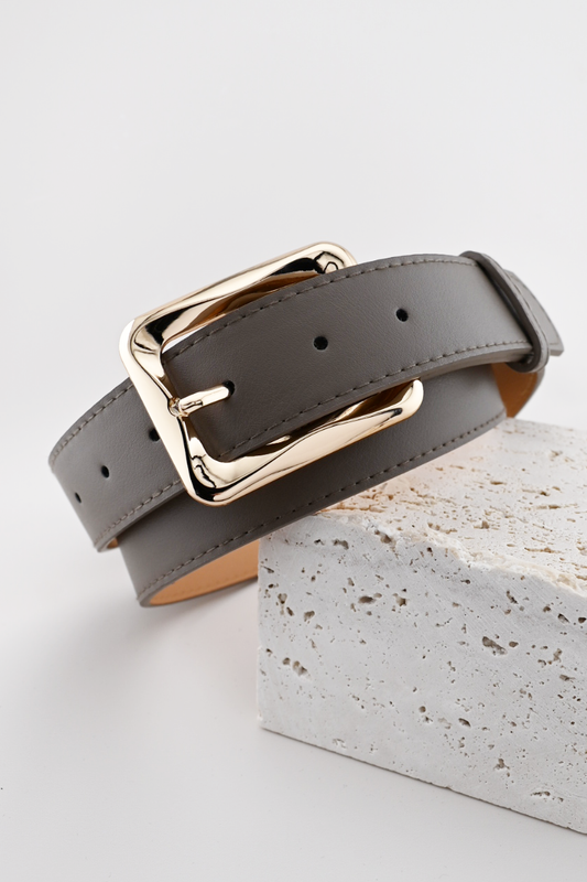 Taupe Bar Rectangle Belt