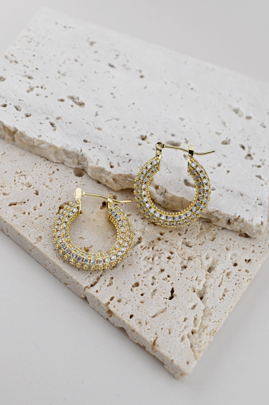 Luminous Pave Hoops (Gold)
