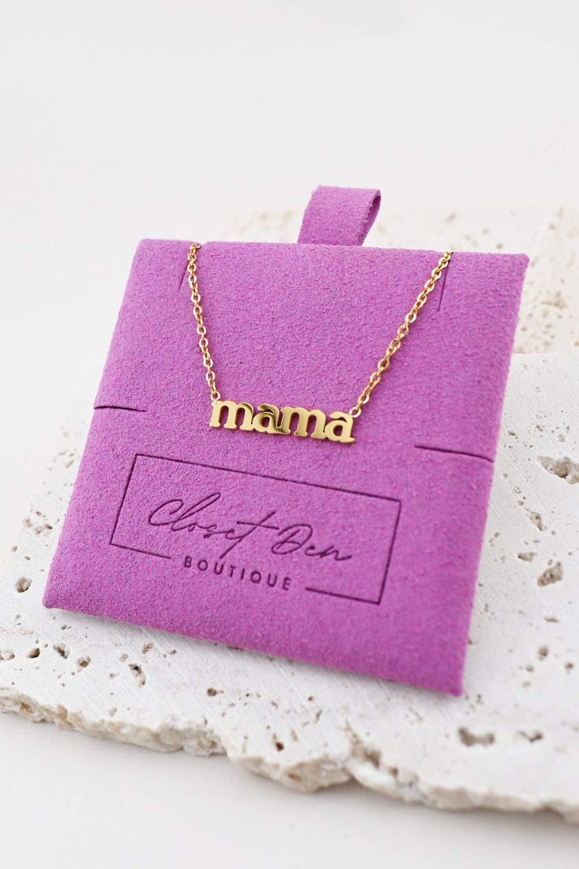 Dainty Mama Necklace – 18K Gold Plated – Closet Den Boutique