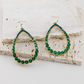 Green Goddess Beaded Teardrop Earrings
