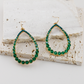 Green Goddess Beaded Teardrop Earrings