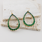 Green Goddess Beaded Teardrop Earrings
