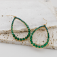 Green Goddess Beaded Teardrop Earrings