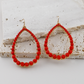 Scarlet Spark Beaded Teardrop Earrings