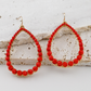 Scarlet Spark Beaded Teardrop Earrings