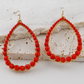 Scarlet Spark Beaded Teardrop Earrings