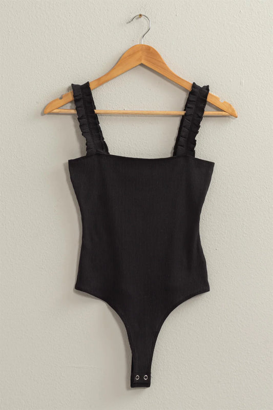Jenessa Ruffle Strap Bodysuit
