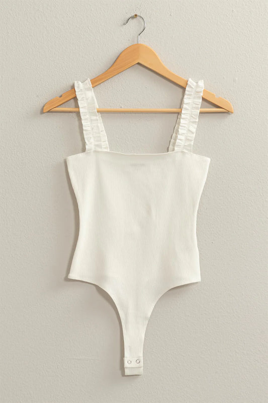 Jenessa Ruffle Strap Bodysuit