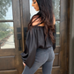 Black Elegance Off-Shoulder Satin Blouse