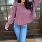 Laid-Back Luxe Waffle Knit Top – Mauve