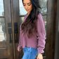 Laid-Back Luxe Waffle Knit Top – Mauve
