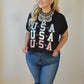 USA Black Crop Tee