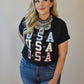 USA Black Crop Tee