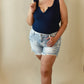 Front V-Cut Navy Tank Bodysuit