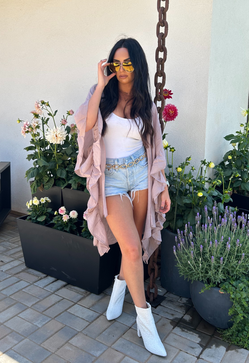 Mauve Ruffled Duster