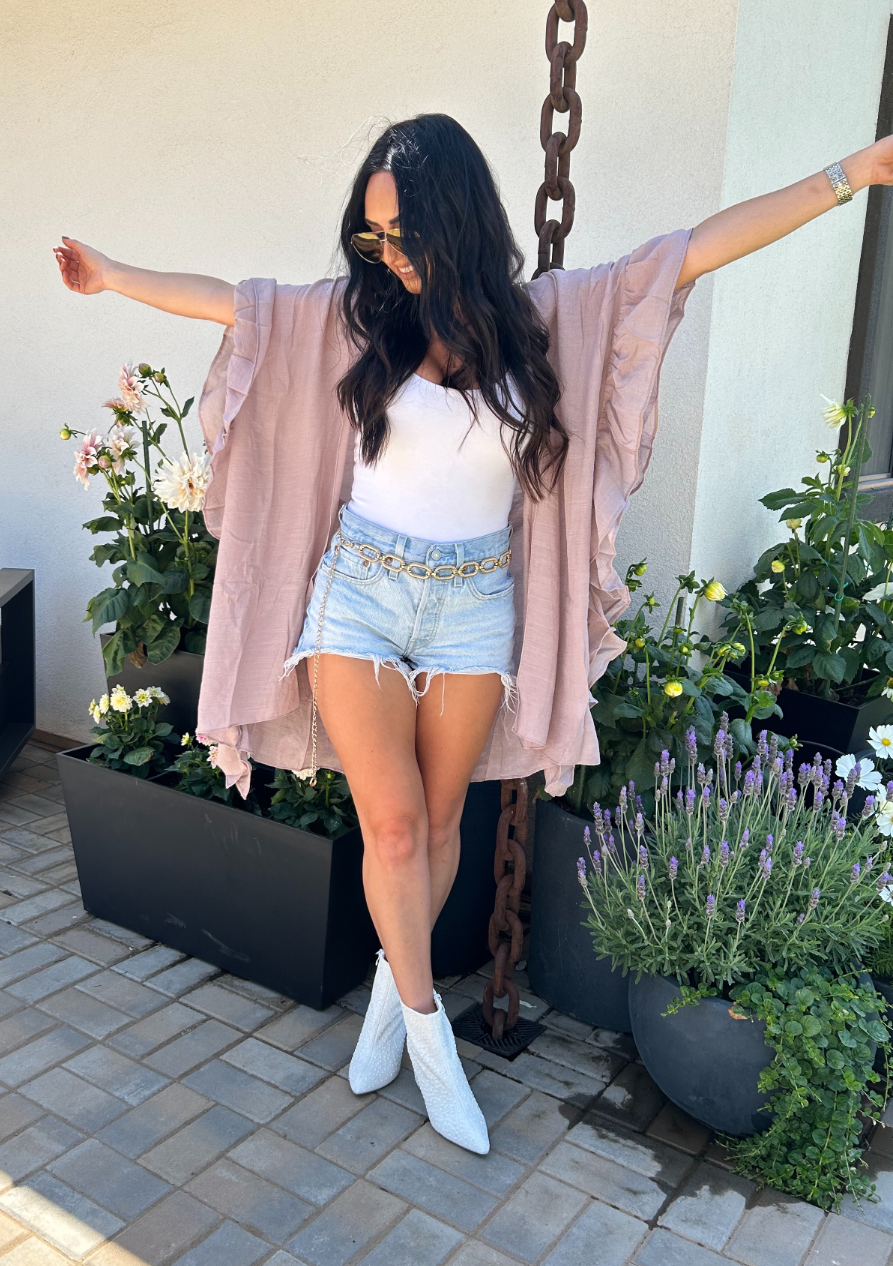 Mauve Ruffled Duster