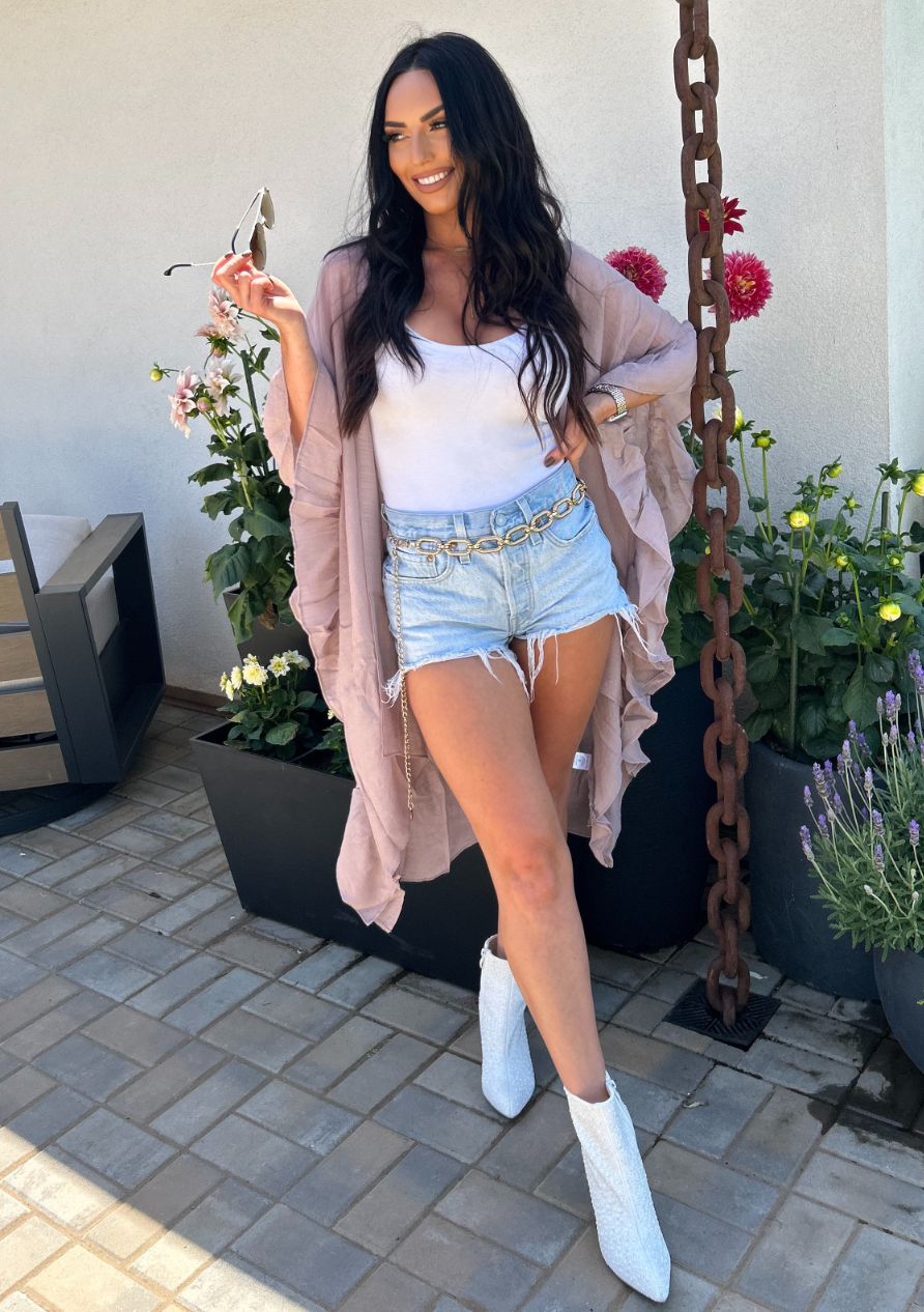 Mauve Ruffled Duster