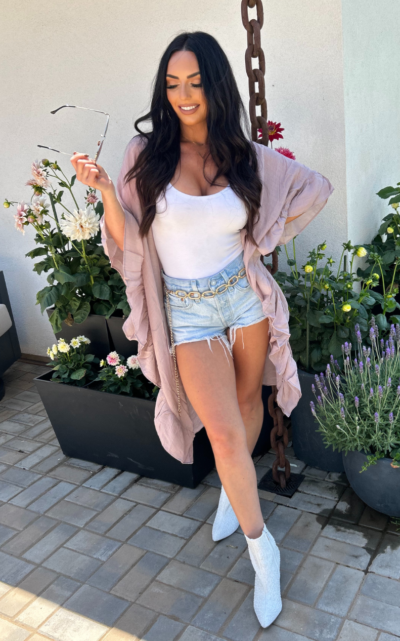 Mauve Ruffled Duster