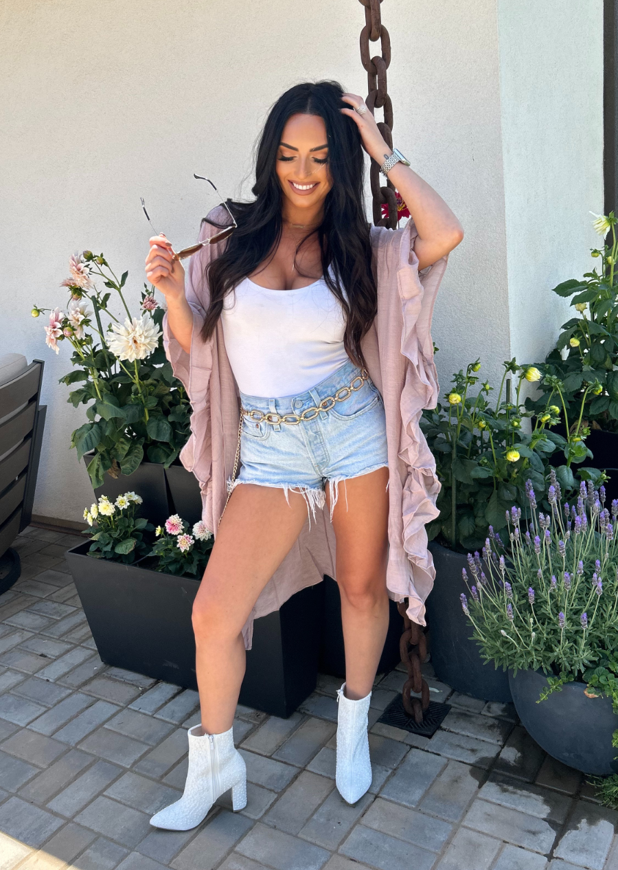 Mauve Ruffled Duster